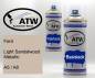 Preview: Ford, Light Sandalwood Metallic, A5 / A8: 400ml Sprühdose + 400ml Klarlack - Set, von ATW Autoteile West.
